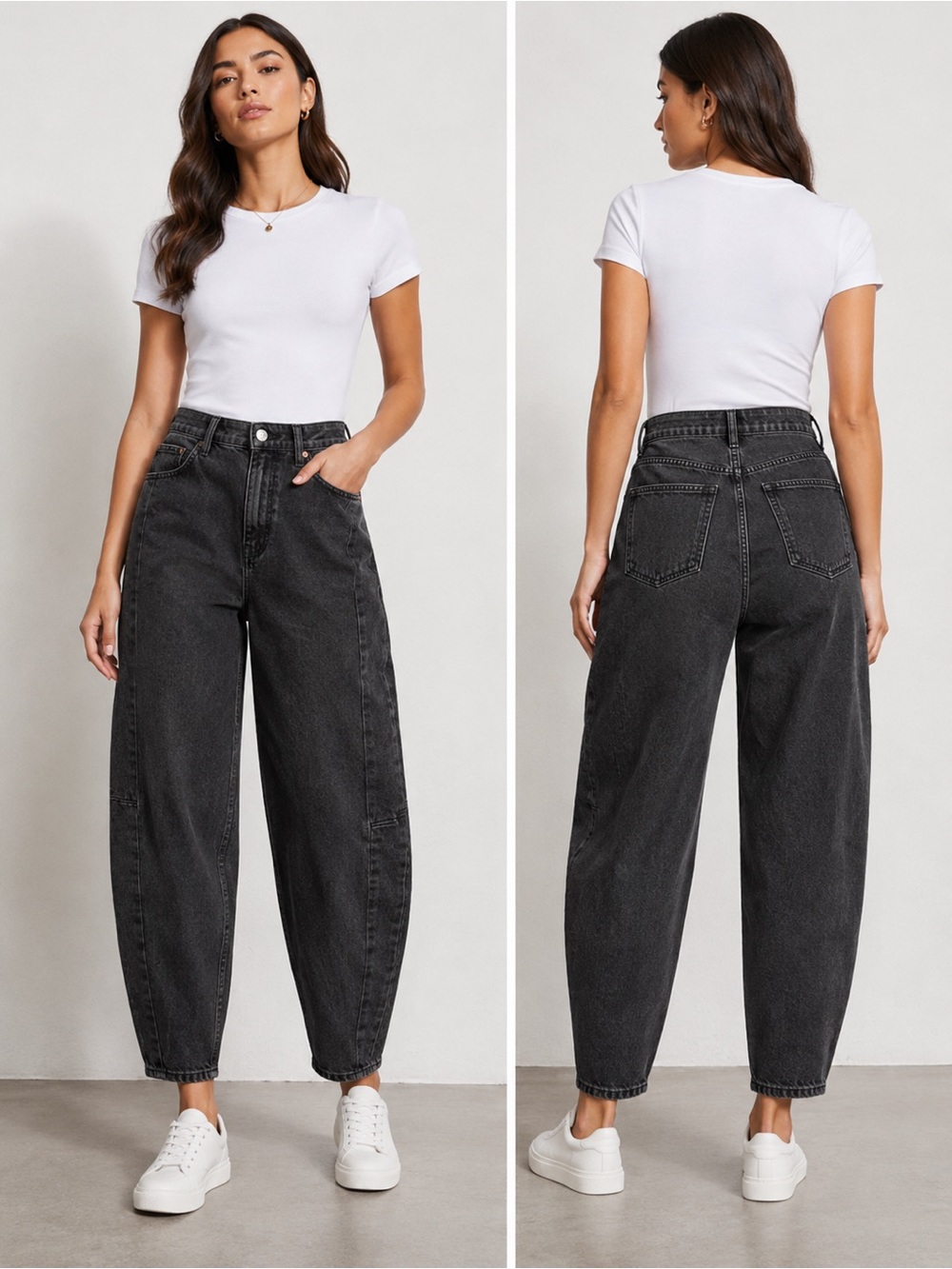 Old Navy Women’s Black Barrel leg high‎ waist Jeans 0